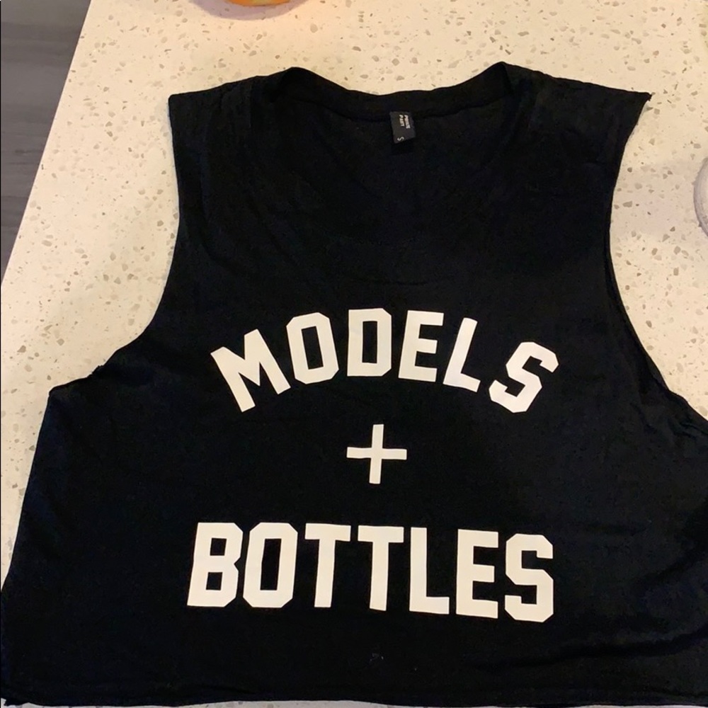 Private party models and bottles cut off crop top